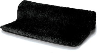 Spirella Badteppich Badematte Duschvorleger Mikrofaser Hochflor | flauschig | rutschhemmend | geeignet für Fußbodenheizung | 60x90 cm | Schwarz