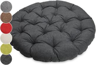 sunnypillow Sesselauflage Polster für Papasansessel, rund Durchmesser 120 cm Dicke 15cm, ANTHRAZIT