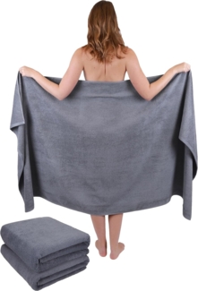 Betz Badetücher 3 Stück Badetuch Set XXL DRESDEN Saunatücher Strandtuch 100x180cm, 100% Baumwolle (Set, 3-St), Farbe anthrazit