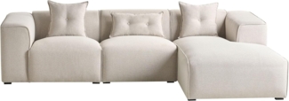 Ecksofa DOLVA Stoff Helles Beige Linksseitig