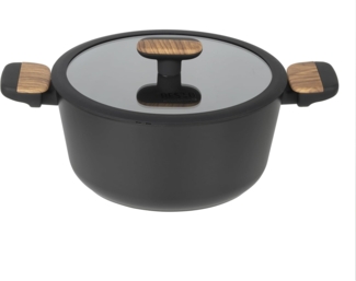 RESTO Kitchenware Kochtopf Mon, Bratentopf antihaftbeschichtet und spülmaschinenfest, Aluminium (2-tlg), mit Glasdeckel und stoßdämpfendem Silikonrand, im Geschenkkarton
