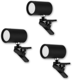 REV LED Wandleuchte innen SPARSET - 3x Wandlampe mit Akku, 120lm, dimmbar, 360° drehbar, kabellose Leselampe - ideal für Flur, Schlaf- & Wohnzimmer, schwarz