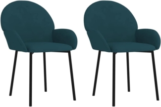 Esszimmerstühle 2 Stk. Blau Samt [344762]