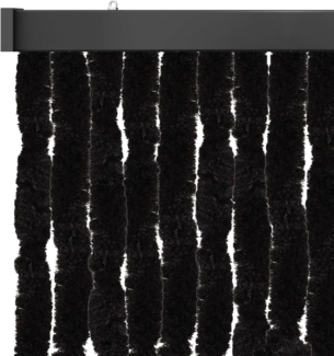 Flauschvorhang 100x200 ( Schwarz ), perfekter Insekten- und Sichtschutz für Ihre Balkon- und Terrassentür, viele Farben