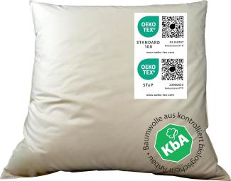 Vitaschlaf® Bio-Luxe-KBA Daune Kissen Organic GÄNSE Deutsche Qualitat alle Größen 30% Daune (80x80cm MITTELFEST)