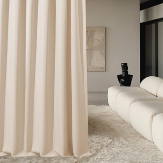 ROOM99 Vorhang mit Kräuselband Aura 180x250 cm Breite x Höhe Schiebegardinen Deko Modern Curtain Gardine Wohnzimmer Schlafzimmer Creme, 1 Stück