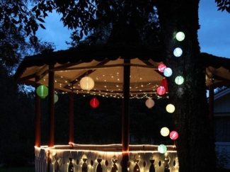 Star Trading LED Solar-Lampion ,Festival', Dämmerungssensor, outdoor, 22cm, blau