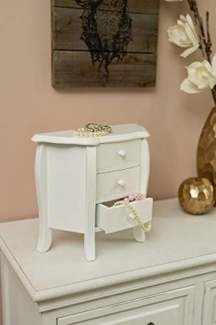 Meridian Mini-Kommode 27 x 13 x 30 cm MDF Weiß 3 Schubladen Landhausstil
