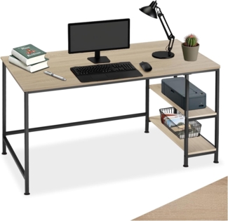 tectake Schreibtisch Computer-Schreibtisch (1-St, 1 tlg), Geradliniger Computer-Schreibtisch im minimalistischen Industrie-Stil