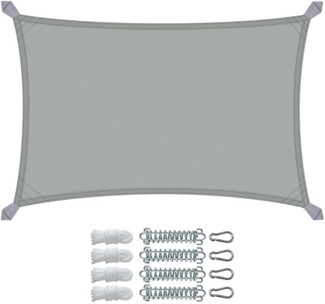 VOUNOT® Sonnensegel Rechteckig mit Befestigung Set, Wasserdicht Sonnenschutz Wetterbeständig, für Balkon Garten Terrasse, 3x2 m, Anthrazit