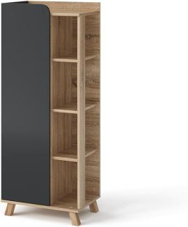 Vicco Midischrank Karen Sonoma Anthrazit 50 x 128 cm Tür offene Fächer