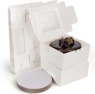 Belle Vous Kuchentransportbox 12er Pack Cupcake Aufbewahrungsbox Weiß 20x20x10,5cm, Karton, (12-tlg)