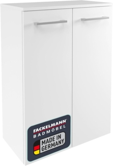 Fackelmann VERONA Doppel Midischrank 60 cm, Weiß Hochglanz