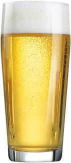 Arcoroc ARC 33049 Willi Willibecher, Bierglas, 630ml, mit Füllstrich bei 0. 5l, Glas, transparent, 12 Stück