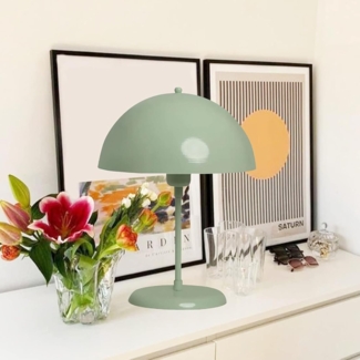 Bamyum Tischleuchte Pilz Lampe Mit Kabel Lipeo 25 cm Metall Retro Kleine Lampe, ohne Leuchtmittel