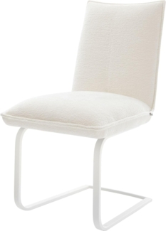 Freischwinger Lelio-Flex Bouclé Soft Beige Freischwinger flach Weiß Taschenfederkern