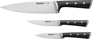 Tefal K2323S Ice Force 3-teiliges Messerse | deutscher Edelstahl | ergonomischer Griff | spülmaschinenfest | Edelstahl/Schwarz, 9 x 11 x 20 cm