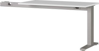 Mechanisch höheneinstellbare 90° Anbauplatte Arlington, ideal für Home Office, in Lichtgrau/Silber, 113 x 88 x 60 cm (BxHxT)