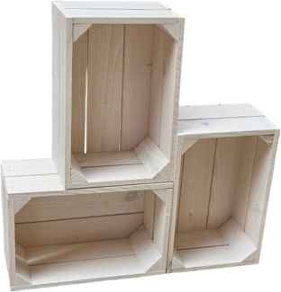 Holzkiste Dekokiste Box 30x20x15 cm 3er SET Weiss