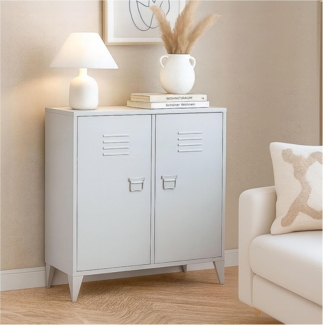 Industrial Wohnen 2-türiger Spindschrank Büroschrank Stahl 80x40x90cm grau