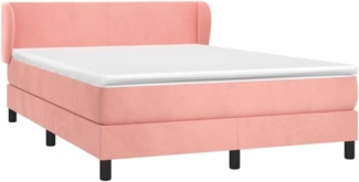 vidaXL Boxspringbett mit Matratze Rosa 140x200 cm Samt 3127378