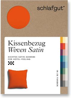 Schlafgut Woven Satin Bettwäsche|Kissenbezug einzeln 40x40 cm| red-mid