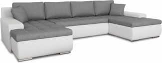 Sofnet Wohnlandschaft Faris U, mit Schlaffunktion und Bettkasten, Ecksofa, U-Form Couch, Schlafsofa mit Wellenfeder