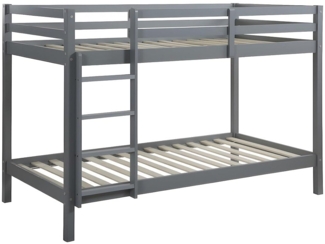 Vente-unique - Etagenbett - 2x 90 x 190 cm - Kiefer massiv - Grau - ANICET II