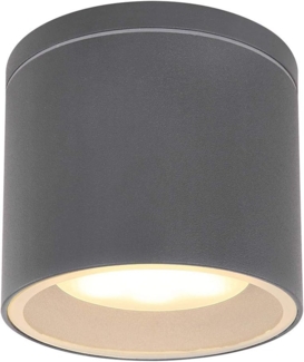 Außenleuchte Deckenlampe, anthrazit, Glas, IP44, D 10,8 cm