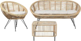 Lounge Set mit Tisch MARATEA CESENATICO Rattan Natürlich