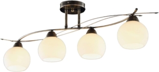 Lindby Deckenleuchten Leanda, Glas Bronze IP20, 4 x 40 W