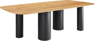 Esstisch Edge Boot 240x120x2,5-3 Eiche Natur Pilier Metall Schwarz Schweizer Kante