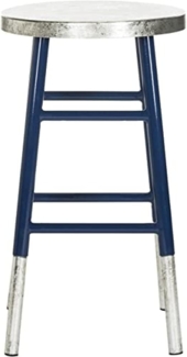 SAFAVIEH Modern Bar & Counter Stool, in Navy and Silver