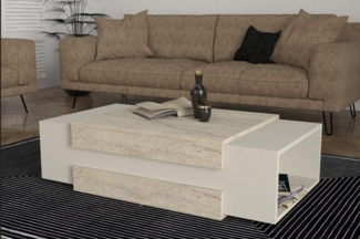 ibonto Couchtisch Stilvolles Wohnaccessoire in Granitoptik mit Stauraum – modern (1-St)