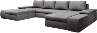 Designer Sofa Martino mit Schlaffunktion Samt Grau