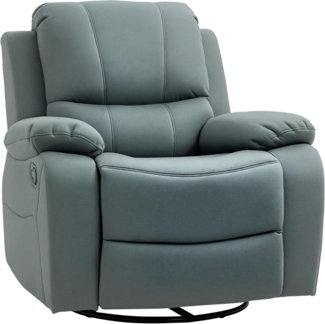 HOMCOM Relaxsessel 135° neigbarer Liegesessel, drehbarer Fernsehsessel mit Fußstütze für Wohnzimmer Schlafzimmer, belastbar bis 150 kg Polyester Grün