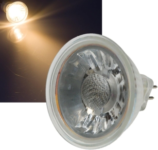 LED Strahler MR16 H50 COB, 12V/5W, 400lm, Warmweiß