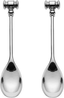 Alessi Dressed-2 Eierlöffel im Geschenk Set, Gusseisen, Edelstahl, 2 TLG, 2-Einheiten