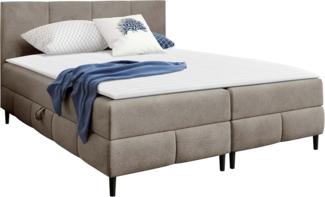 MIRJAN24 Boxspringbett Box Best 2 (mit zwei Bettkästen), Polsterkopfteil, 120/140/160/180/200x200 cm
