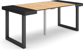 Skraut Home | Ausziehbarertisch | Multifunktionaler ausziehbarer | 180 | Für 8 Gäste | Massivholz Beine | Moderner Stil | Schwarz Eiche