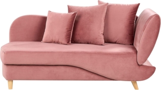 Chaiselongue Samtstoff rosa mit Bettkasten rechtsseitig MERI II