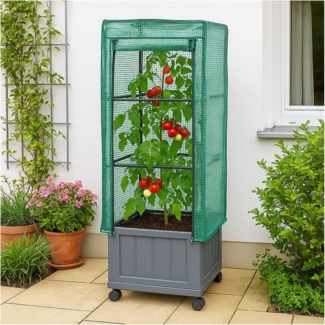 HTI-Living Nessa 30x30 cm Pflanzkübel mit Rankgitter und Folienabdeckung