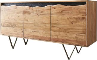 Sideboard Stonegrace 147x45 cm Akazie Natur 3 Türen Baumkante