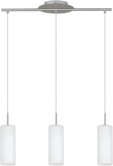 Eglo 85978 Hängeleuchte Troy 3 Glas satiniert weiß lackiert 3X40W L:72 H:110cm