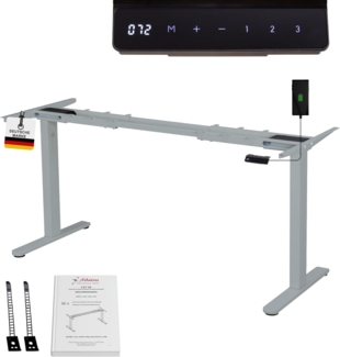 ALBATROS Lift S5S Gestell für Schreibtisch Höhenverstellbar Elektrisch, 2x Motoren, silber - Stufenlos Höhenverstellbares Schreibtischgestell/Tischgestell, Memory-Funktion, Kollisionsschutz