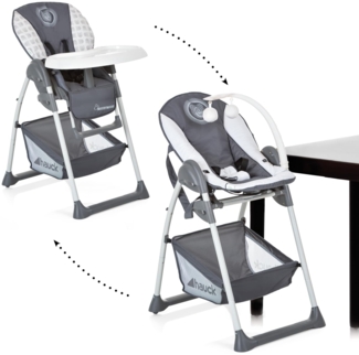 Hauck Disney Baby & Kinder Hochstuhl Sit N Relax, Set inkl. Höhenverstellbares Gestell mit Räder und Korb, Babyliege mit Spielbogen und Kindersitz mit Tablett, Klappbar, Mickey Cool Vibes Grau