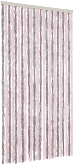 vidaXL Fliegenvorhang Silbergrau und Rosa 100x230 cm Chenille 377366