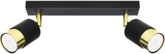 SOLLUX SL. 1070 Deckenleuchte NERO 2 schwarz/golden Stahl 40W L: 30cm B: 5cm H: 18cm dimmbar