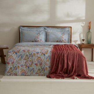 Karaca Home Bettwäsche Karaca Home Flamen Doppelbett Bettwäsche und Decken Set Bettbezug Set