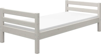 Einzelbett Classic , Echtholz , Weiß , 100 x 67 x 210 cm